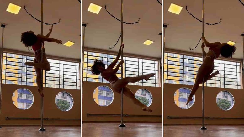 Ex-BBB Maria sensualiza em pole dance e Linn da Quebrada manda cantada: 'Se agarra em mim'
