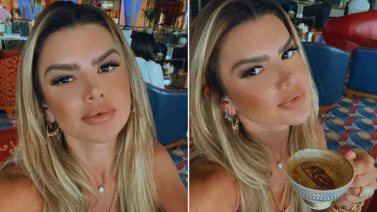 Em Dubai, Mirella Santos toma café com ouro ao lado de Ceará: 