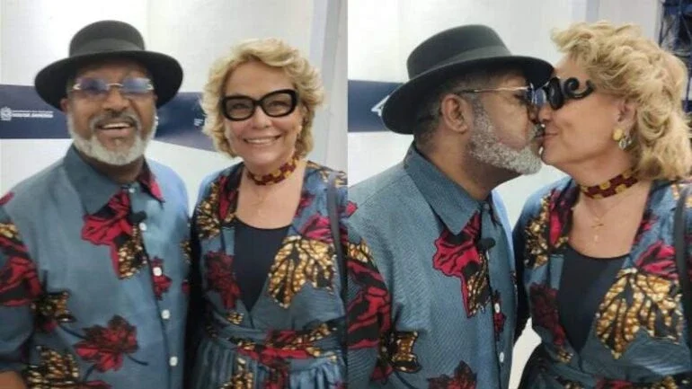Rogéria Bolsonaro, mãe de três filhos do presidente, surge com sambista