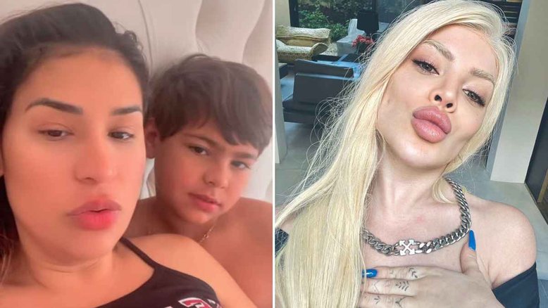 Simone pensa em mudar cor do cabelo e filho reage: 'Não! Quer ficar igual a Gkay?'