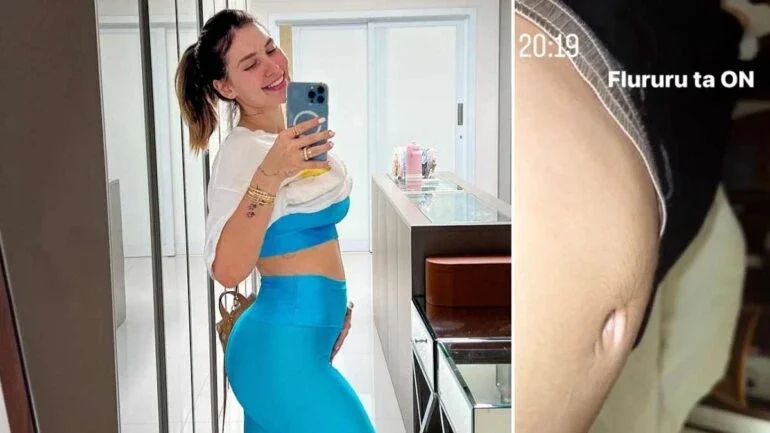 Virginia Fonseca mostra Maria Flor mexendo em sua barriga: 