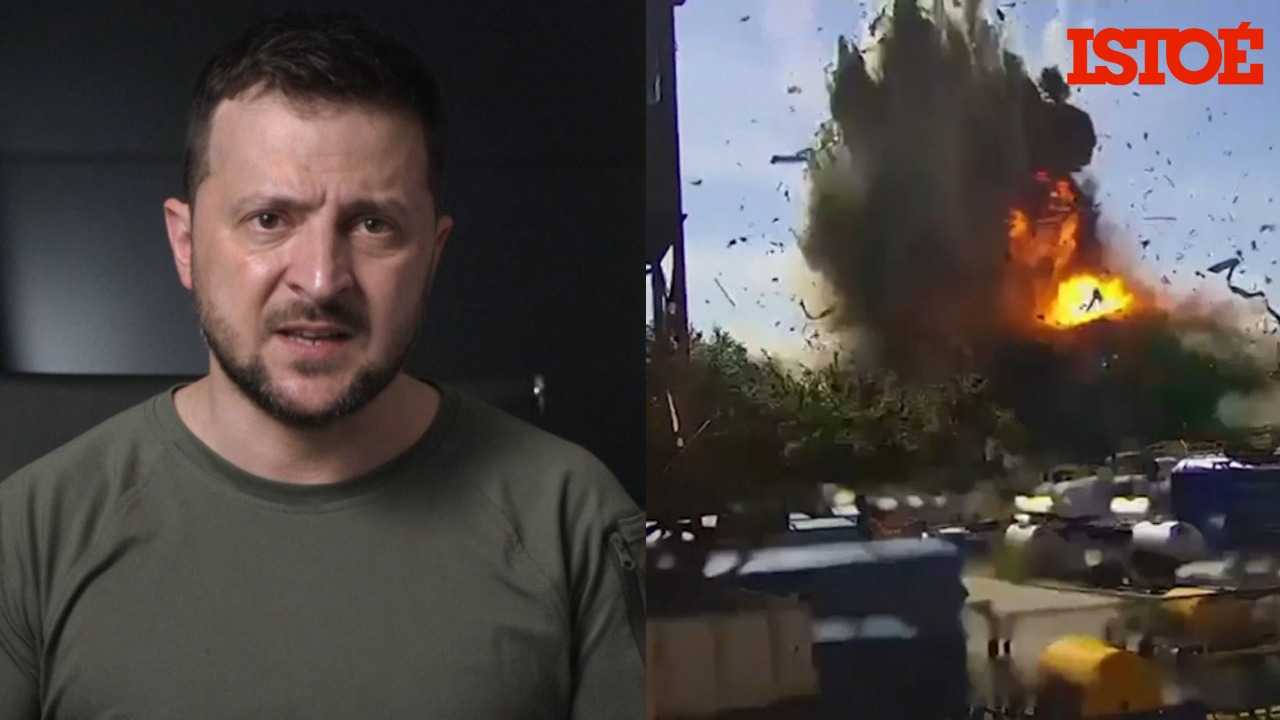 Zelensky mostra vídeo de bombardeio em shopping da Ucrânia- 'Eles queriam matar pessoas'