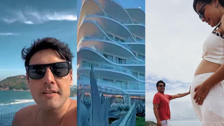 Vídeo: Bruno De Luca mostra hotel onde está 'morando' com a noiva grávida