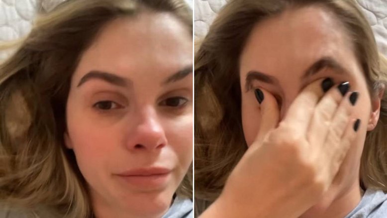 Bárbara Evans chora ao ficar longe da filhade 3 meses: 'Estou desesperada'