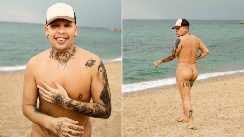 Daniel Garcia, a Gloria Groove, usa biquíni nude na Espanha: 'Pelada?'
