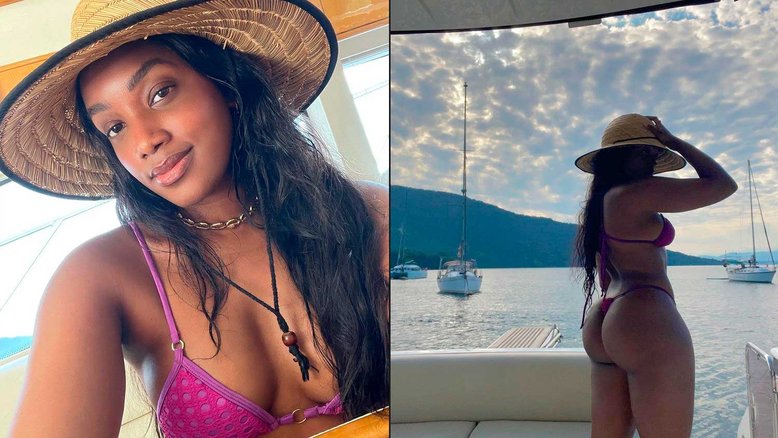 Iza ostenta corpão durante passeio de barco. Foto: Reprodução Instagram