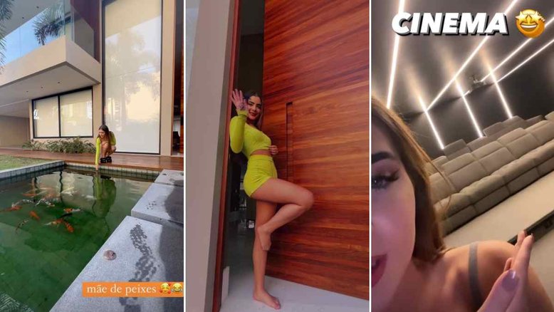 Mansão de Jade Picon no Rio tem porta gigante, lago com peixes e cinema