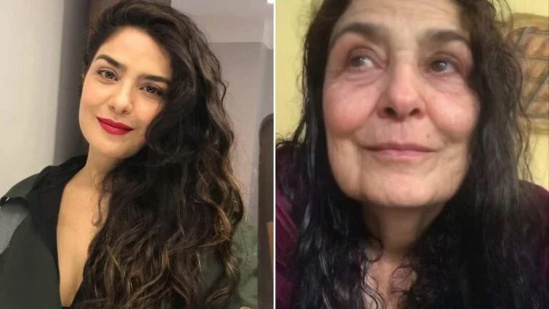 Letícia Sabatella se emociona ao usar filtro que lhe deixa com aparência de idosa