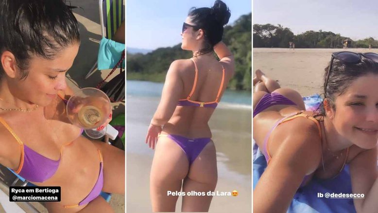 Samara Felippo se inspira em Deborah Secco e sensualiza na praia