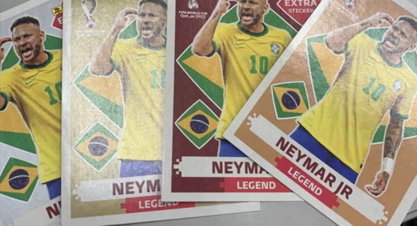 Figurinha do Neymar Extra Sticker Legend Copa do Mundo 2022