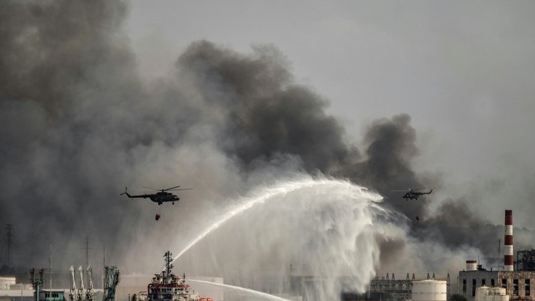 Parte do incêndio em tanques de combustíveis é controlada em Cuba