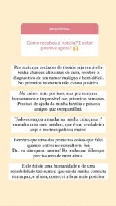 Aline Gotschalg fala sobre tratamento de câncer: ‘Logo estarei 100%’