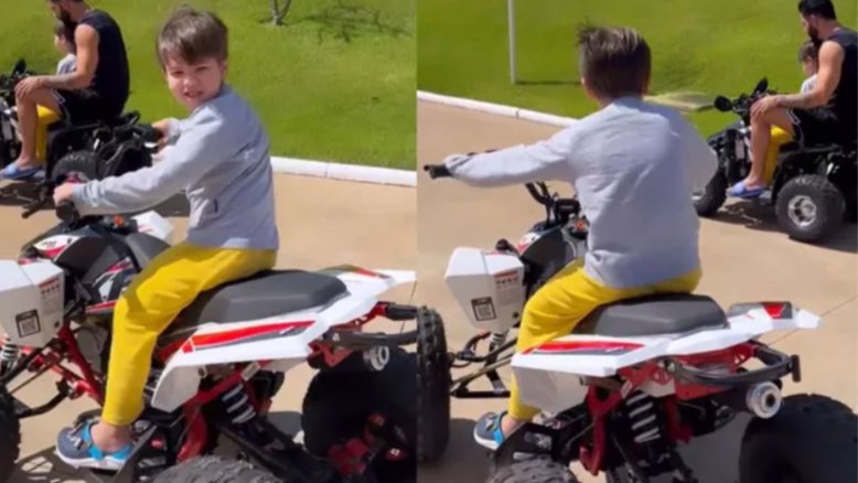 Andressa Suita mostra quadriciclos dos filhos: ‘Mais um brinquedo para tirar a paz da mãe’