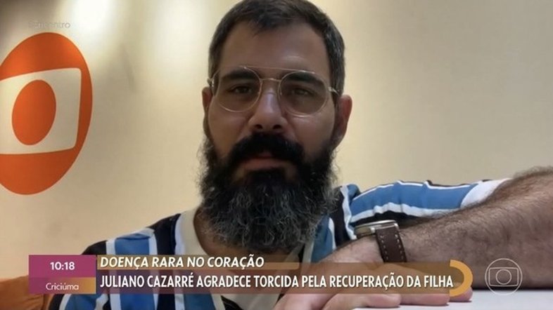 'Continuem rezando', pede Juliano Cazarré após filha deixar UTI