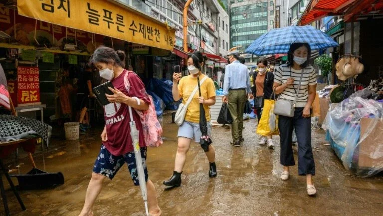 Chuvas deixam nove mortos na Coreia do Sul