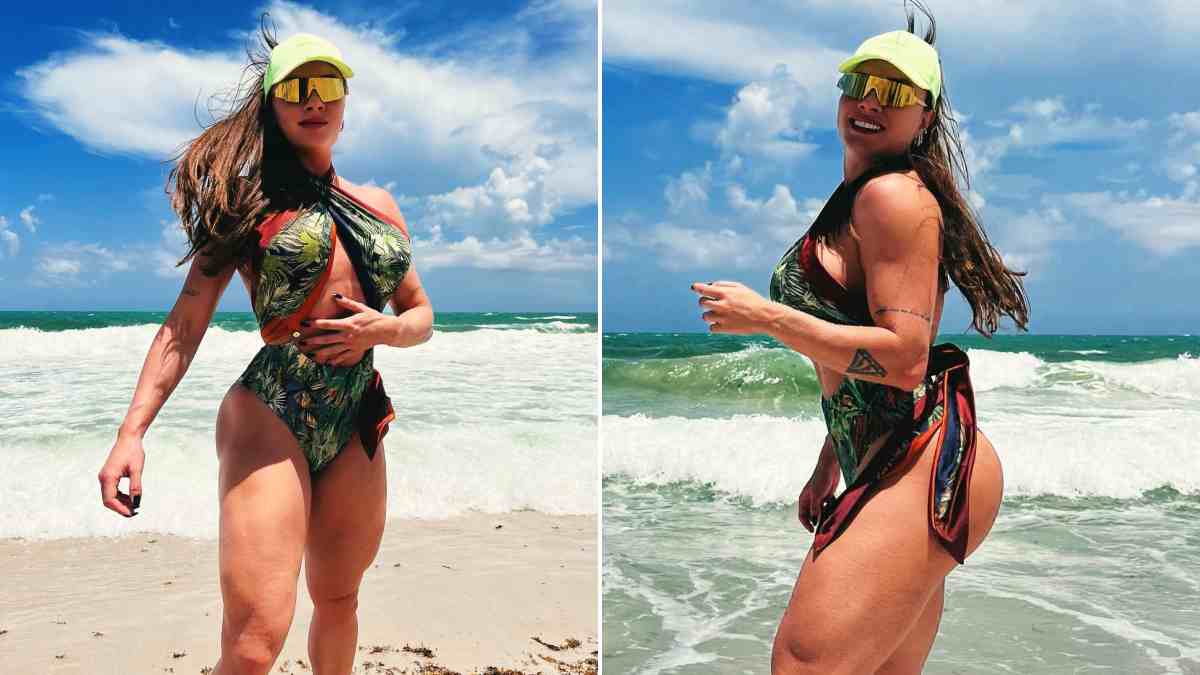 Juju Salimeni curte dia em praia em Miami e ganha elogio do namorado: 'Minha vida'