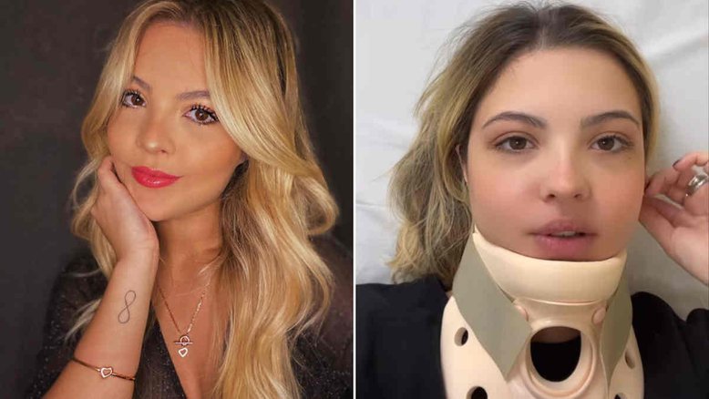 Julia Gomes fratura coluna após cair de palco em festa: 'Foi bem perigoso'