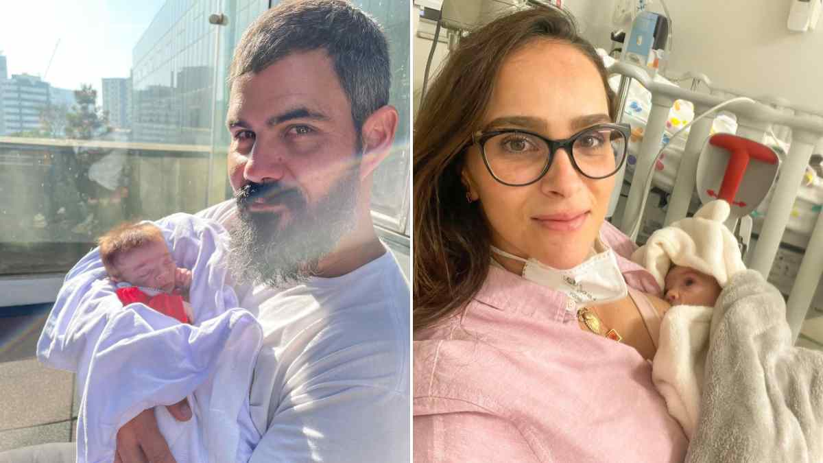 Filha de Juliano Cazarré volta à UTI; bebê passou por cateterismo e colocou stent