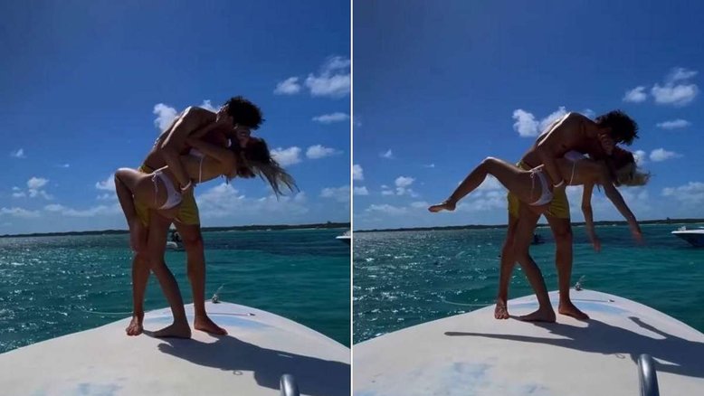 Carol Dias comemora aniversário em barco acompanhada de Kaká: 'Super feliz e grata'
