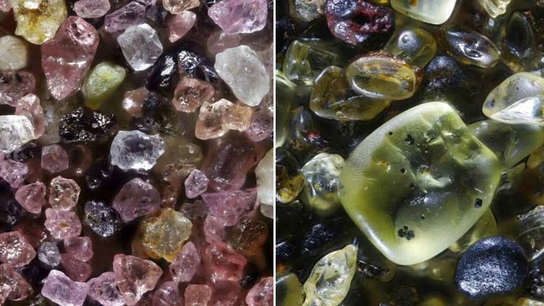 Cientista americano percebeu a beleza dos segredos escondidos nos grãos de areia e começou a colecionar imagens feitas no microscópio de praias de várias partes do mundo