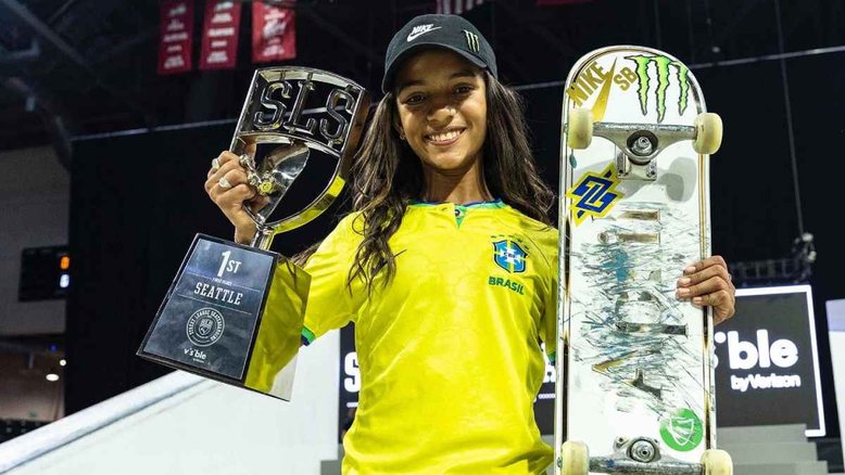 Rayssa Leal é campeã pela 5ª vez de uma etapa da Liga Mundial de skate street; Pâmela é vice