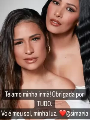 Simone usa o Instagram para mandar mensagem para Simaria