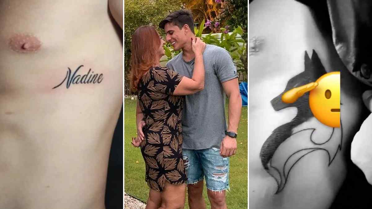 Tiago Ramos, ex da mãe de Neymar, cobre tatuagem que fez há 1 mês com nome dela