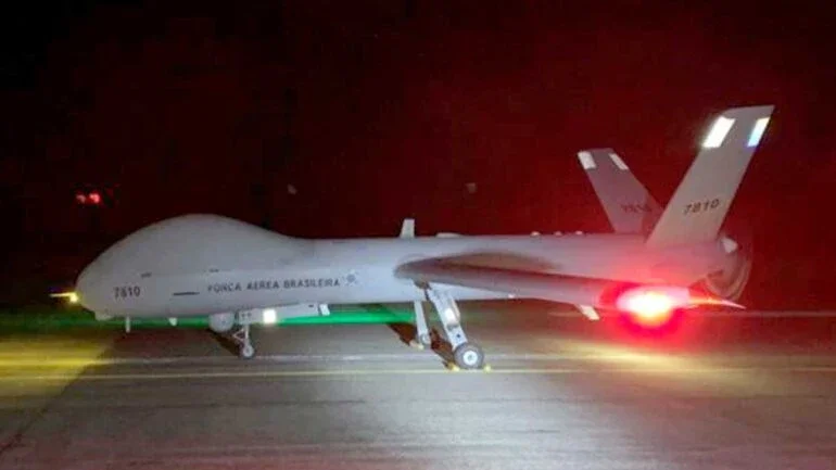 Drone RQ-900 da FAB realiza primeiro voo de traslado