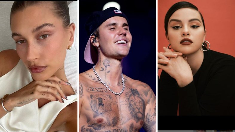 Hailey Bieber, Justin Bieber e Selena Gomez