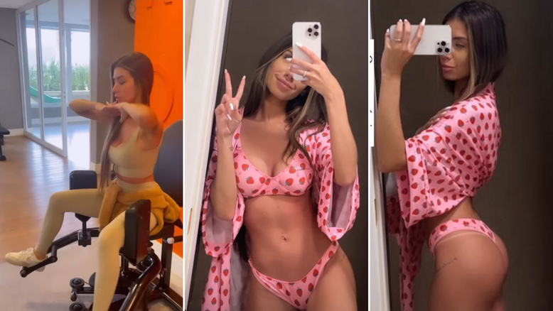 Maria Lina comemora resultado de exercícios e explica cirurgia que fará: 'Bundinha voltando'