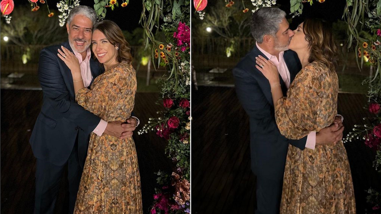 Natasha Dantas comemora 4 anos de casada com William Bonner: 'Como eu amo nós dois'