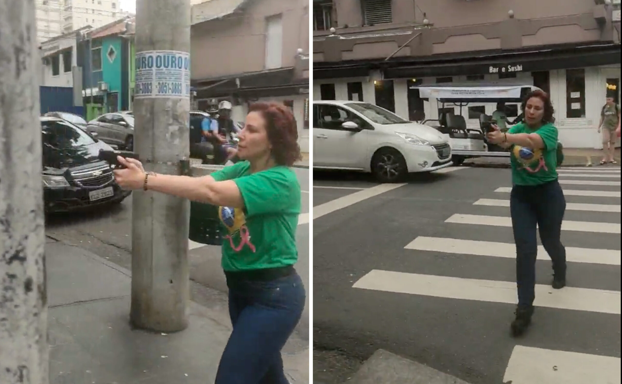 Carla Zambelli aponta arma para homem durante discussão em São Paulo