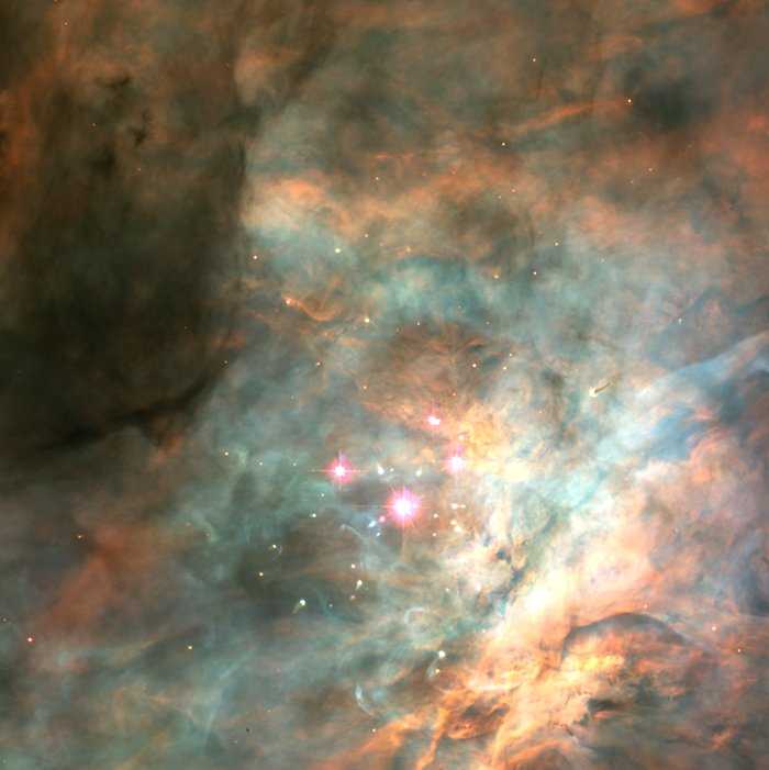 Nas profundezas deste berçário estelar, o Telescópio Espacial Hubble da Nasa/ESA descobriu um enxame de estrelas anãs marrons recém-nascidas. A câmera de infravermelho revelou cerca de 50 desses objetos em todo o Aglomerado do Trapézio, que fica em meio à Nebulosa de Órion, a cerca de 1,5 mil anos-luz da Terra, na Constelação de Órion. As anãs marrons são muito fracas para serem vistas em uma imagem de luz visível. Essas estrelas jovens estão embutidas em densas nuvens de poeira e gás, então é preciso penetrar essas nuvens com infravermelho para capturar uma visão desses objetos