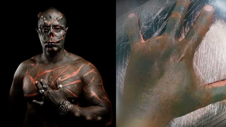 Tatuador Diabão faz nova modificação e transforma a própria mão em uma garra. Foto: Reprodução Instagram