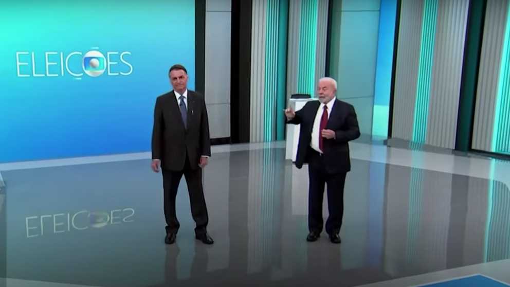 Lula e Bolsonaro do debate da Globo