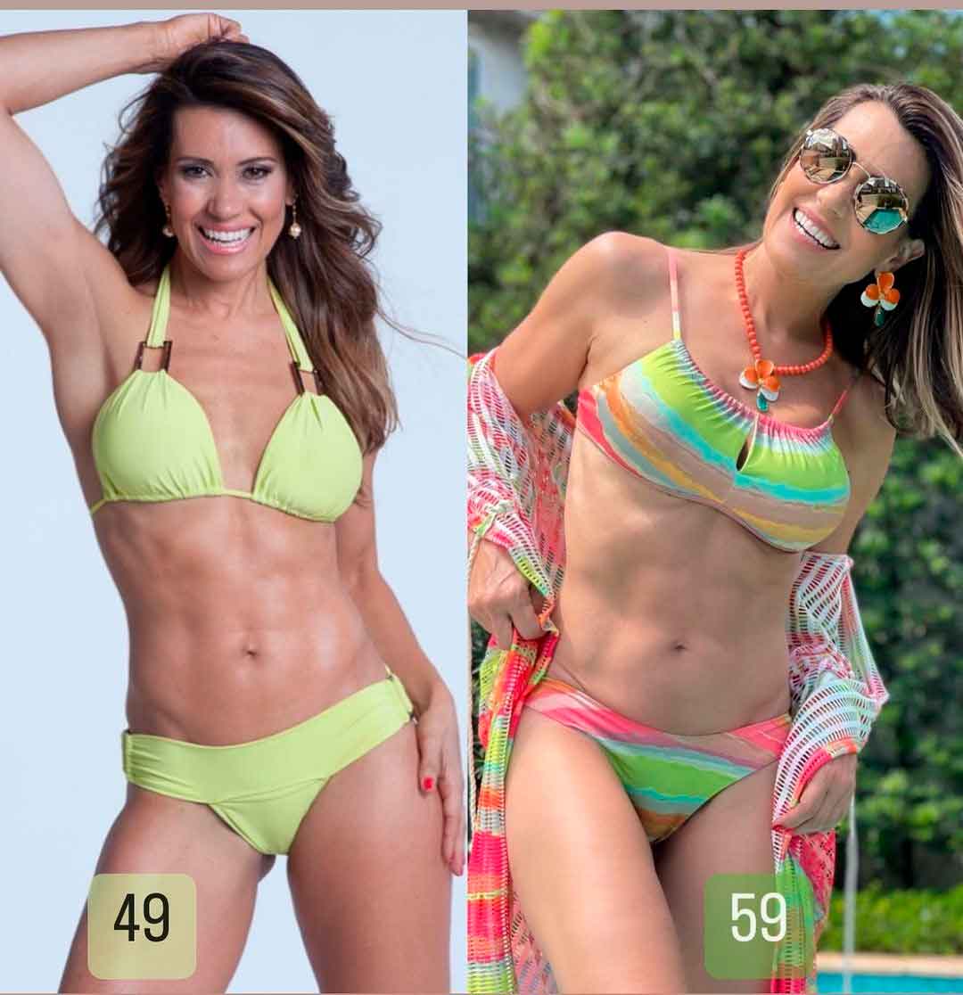 Solange Frazão compartilha antes e depois do corpo em 10 anos