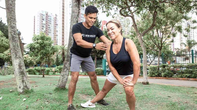 NA ATIVA Célia Dias Lacerda, 62 anos,faz treinos duas vezes por semana com personal treiner