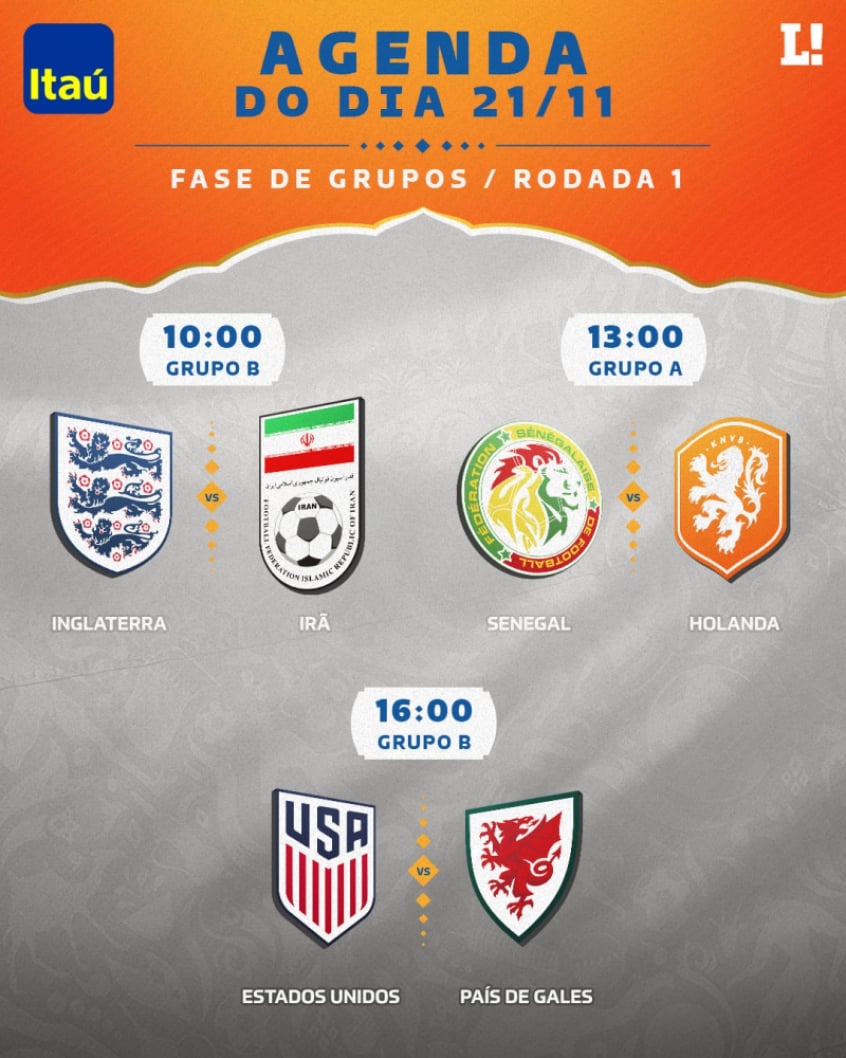 Jogos da Copa do Mundo hoje, segunda-feira, 21; onde assistir ao vivo e  horários, o jogo da copa do mundo 