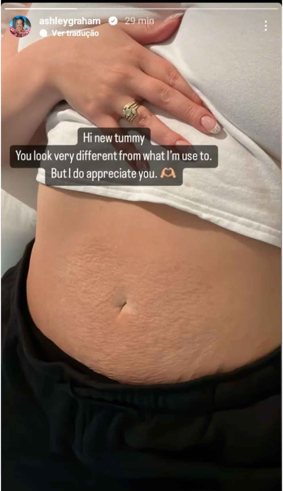 Ashley Graham mostra como ficou a barriga após duas gestações 2 Ashley Graham. Foto: Reprodução Instagram