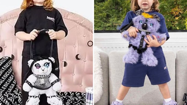 Peças da Balenciaga sendo usada por crianças em campanha