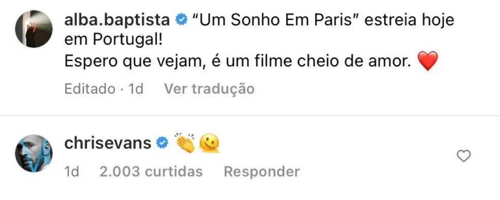 Chris Evans está namorando atriz-luso brasileira, diz revista 4 Chris Evans está namorando atriz-luso brasileira, diz revista