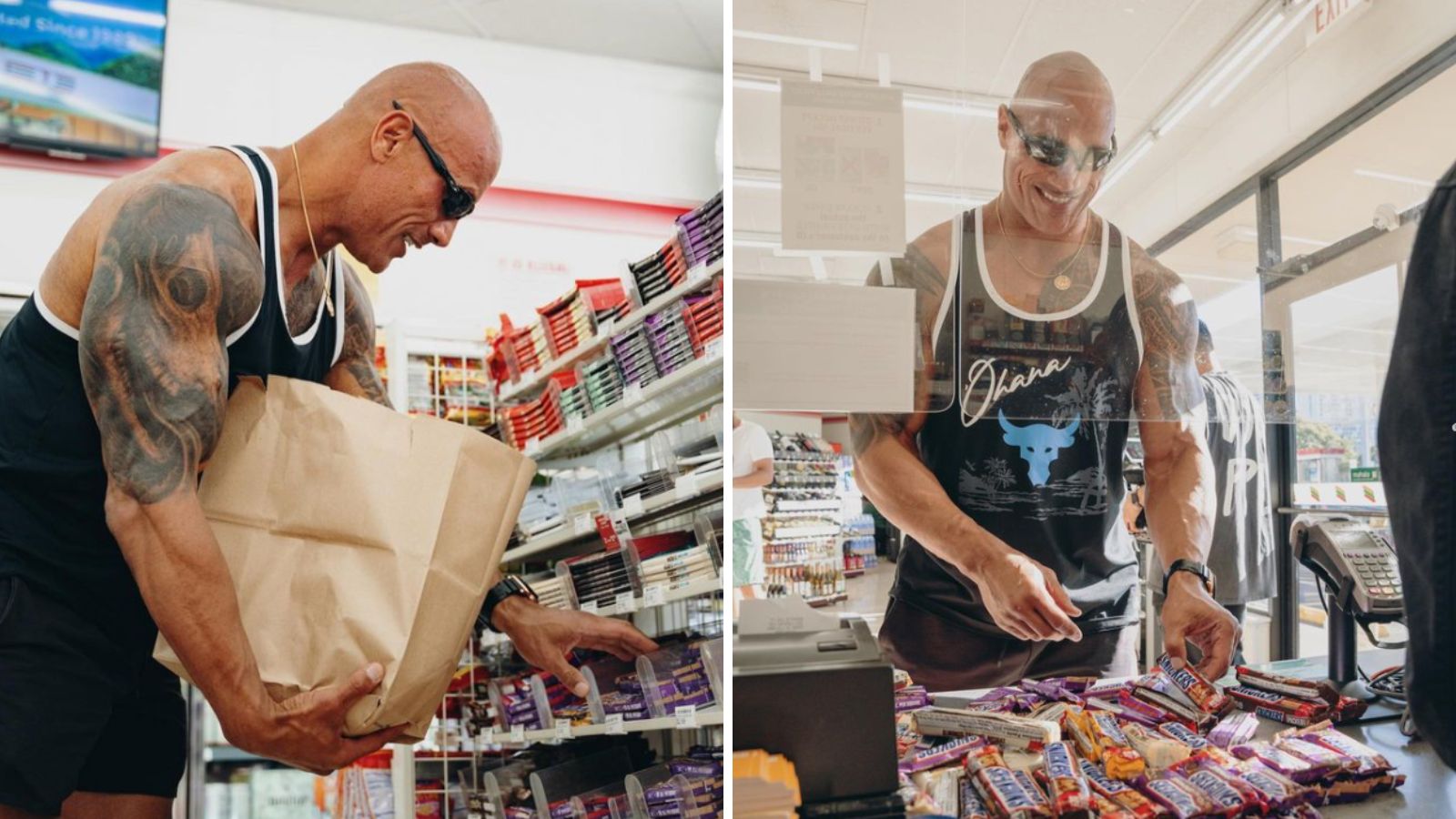 Dwayne Johnson visita loja em que roubava chocolates quando criança e compra todo estoque
