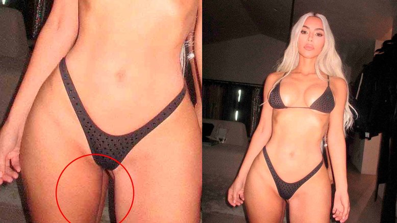 Fãs de Kim Kardashian pegam erro ‘embaraçoso’ de photoshop em fotos de lingerie