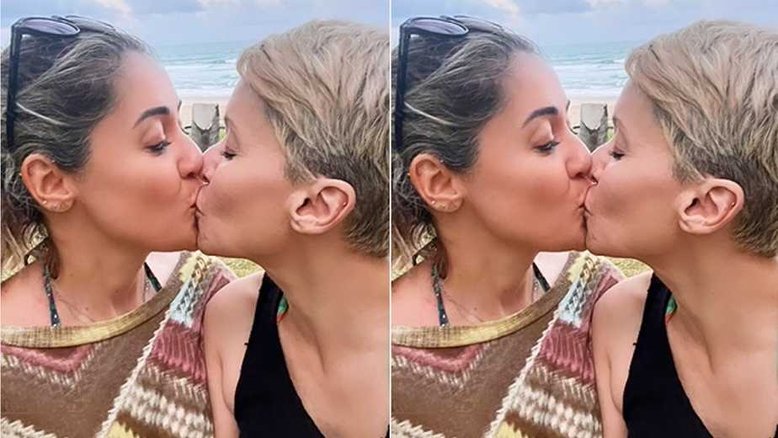 Patrícia Marx se declara à namorada com beijo