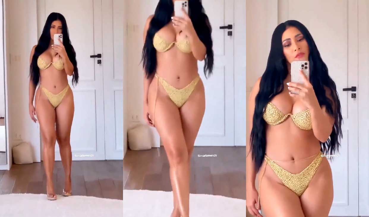 VÍDEO: Simaria Mendes encanta fãs desfilando apenas de lingerie