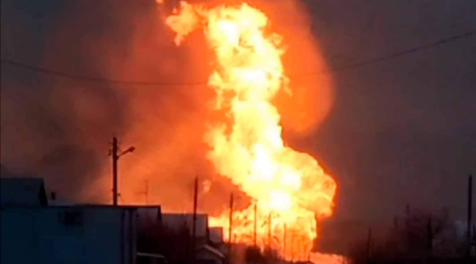 Grande explosão em gasoduto que leva gás da Rússia para a Europa. Foto: Reprodução Twittwr