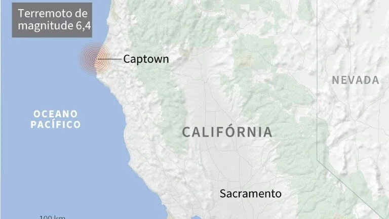 Terremoto de 6,4 de magnitude abala norte da Califórnia