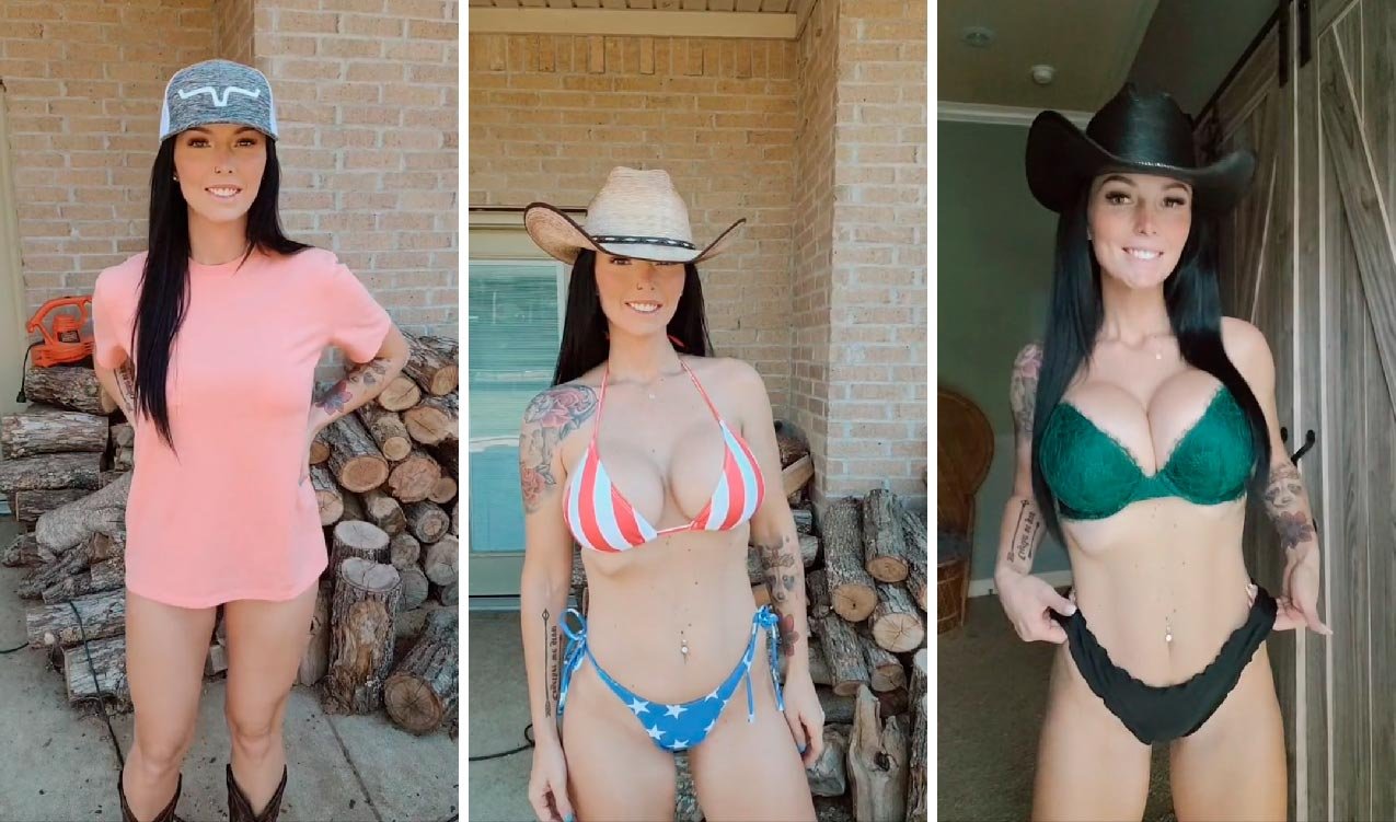 Filha de fazendeiro do Arkansas faz sucesso no tiktok com vídeos de biquíni. Foto: Reprodução Tiktok