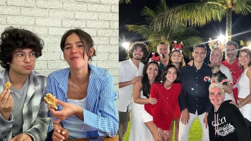 Suposto namorado de Bruna Marquezine passa Natal no Brasil com atriz e família de Xuxa