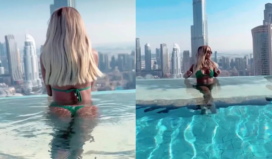 Depois de passagem pelo Catar, Brunna Gonçalves publica vídeo em piscina de Dubai